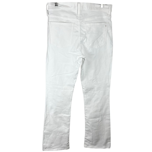 Madewell Mid Rise Kick Out Crop Jeans White Denim Size 29 Tall Classic - Picture 3 of 16
